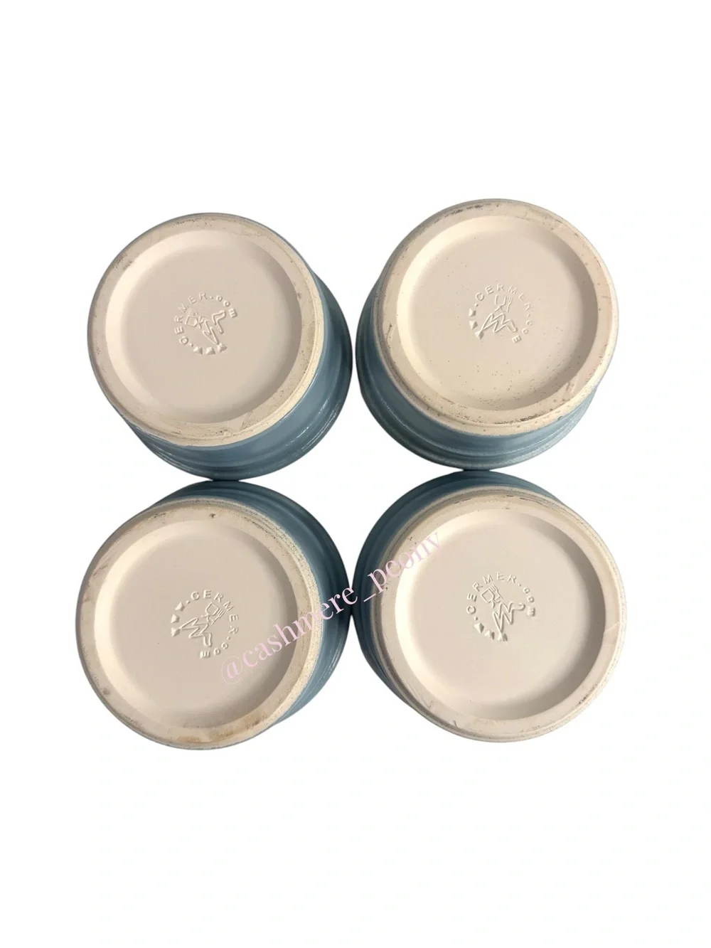 Set of 4 Pots & Co Cermer Ramekins - BLUE Oven/Microwave/Freezer/Dishwasher